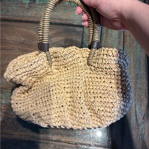 Zara Beige Woven Tote Bag